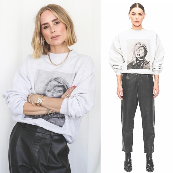 ANINE BING TERRY O’NEILL Brigitte Bardot Crewneck Ramona Pullover Sweatshirt XS - Picture 14 of 16